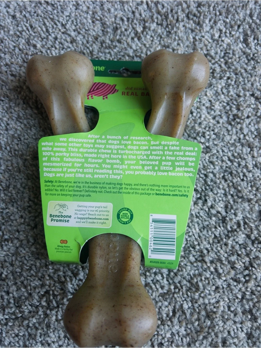 Giant Wishbone Bacon Flavor Chew Toy - Brown